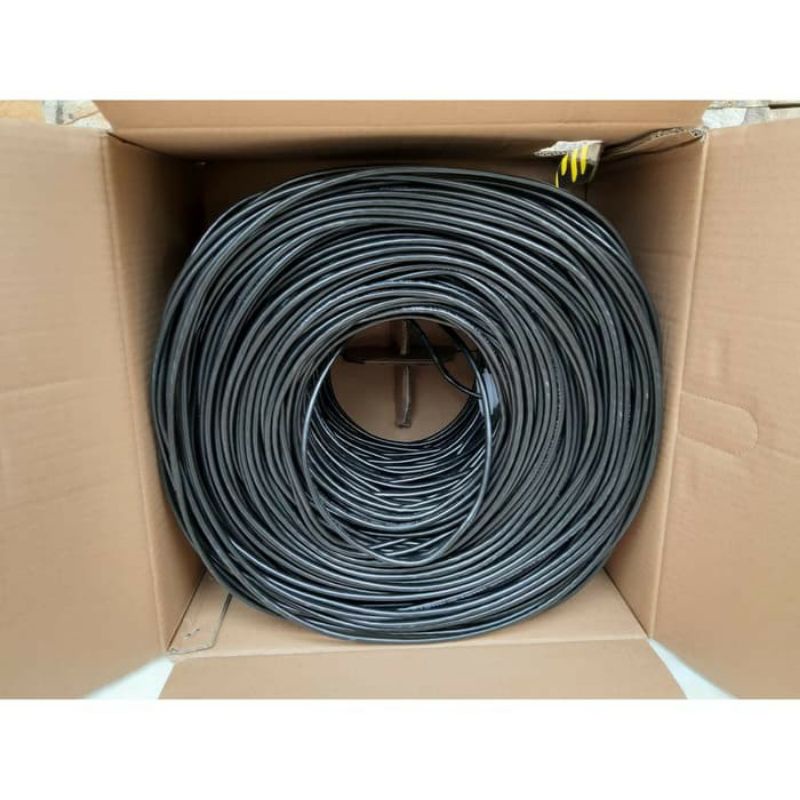 KABEL LAN UTP CAT 5E ZIMM LINK 305M, KABEL LAN ZIMMLINK CAT 5E / KABEL LAN UTP  ZIMM LINK WARNA ABU-ABU / HITAM