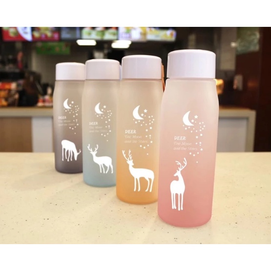 Botol Minum Deer Moon Dan Star Doff Gradasi Warna Rainbow Pelangi