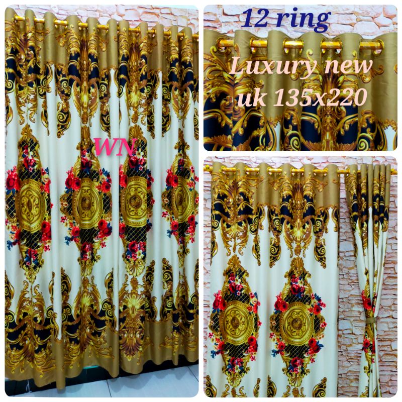 SIAP KIRIM!!! Grosir Tirai Pintu Homemade Murah produksi sendiri 12 ring besar uk 135x220