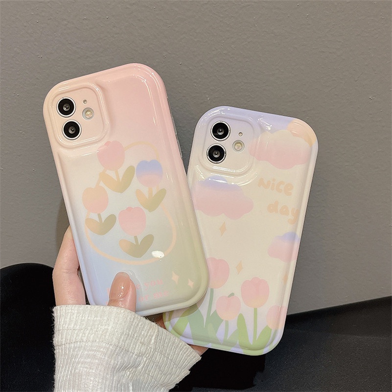 Soft Case Pelindung Kamera Shockproof Motif Bunga Untuk iPhone 14 13 12 11 Pro Max X Xr Xs Max 7 8 6 6s Plus SE 2020