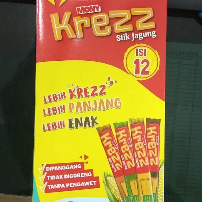 

Mony krezz isi 12pcs rasa coklat rasa jagung 132gram