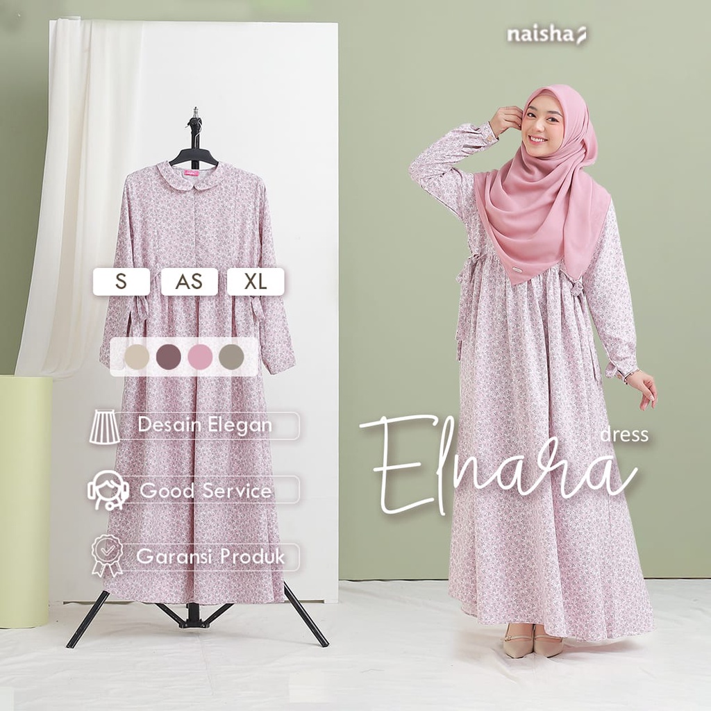 Gamis Dress Elnara / Dress Floral Feminin