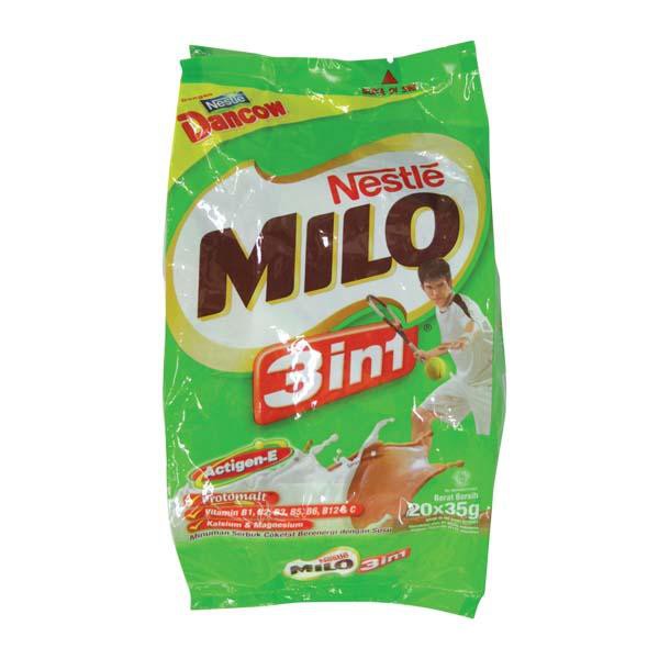 

Milo 3 In1 Dancow 20 Pcs X 35 Gr