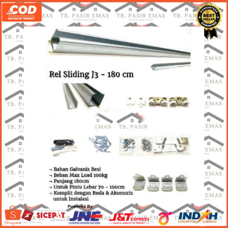 REL PINTU GESER D3(180CM)/REL GANTUNG/REL PINTU SLIDING ORIGINAL HIGH QUALITY