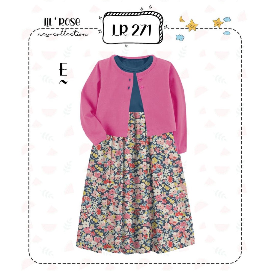 Lil Rose Moslem Dress Kids - Baju Terusan Anak Perempuan (LR-MDK)