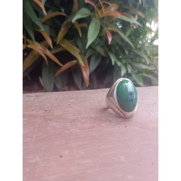 Cincin Batu Bacan Ring Perak Tebal