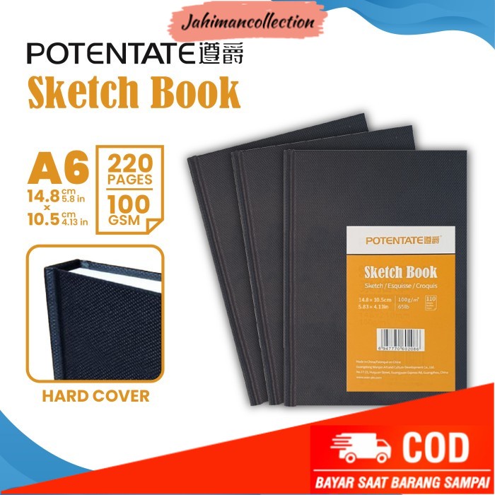 

✨ BISA COD ✨ Buku Sketsa Potentate Hard Cover A6 Stitch Bound Sketchbook
