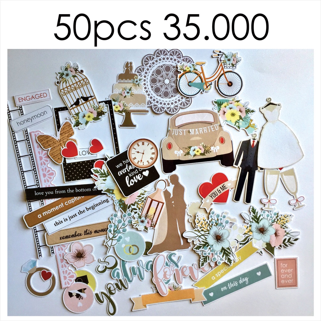 

BAHAN SCRAPBOOK - Die Cut | Hiasan | Gambar Potongan tema Wedding