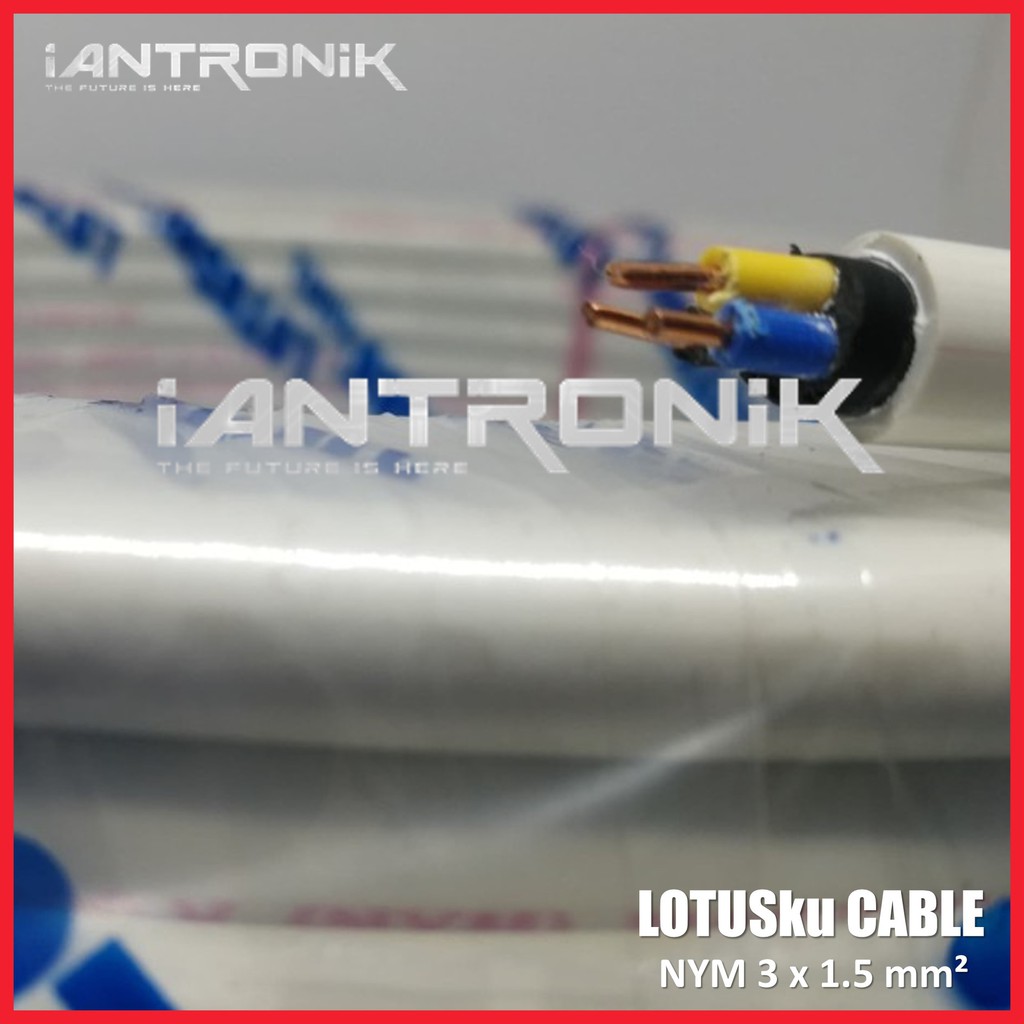 LOTUSku Kabel NYM 3x1.5 50M Kabel Listrik Roll 50 Meter Jual Meteran