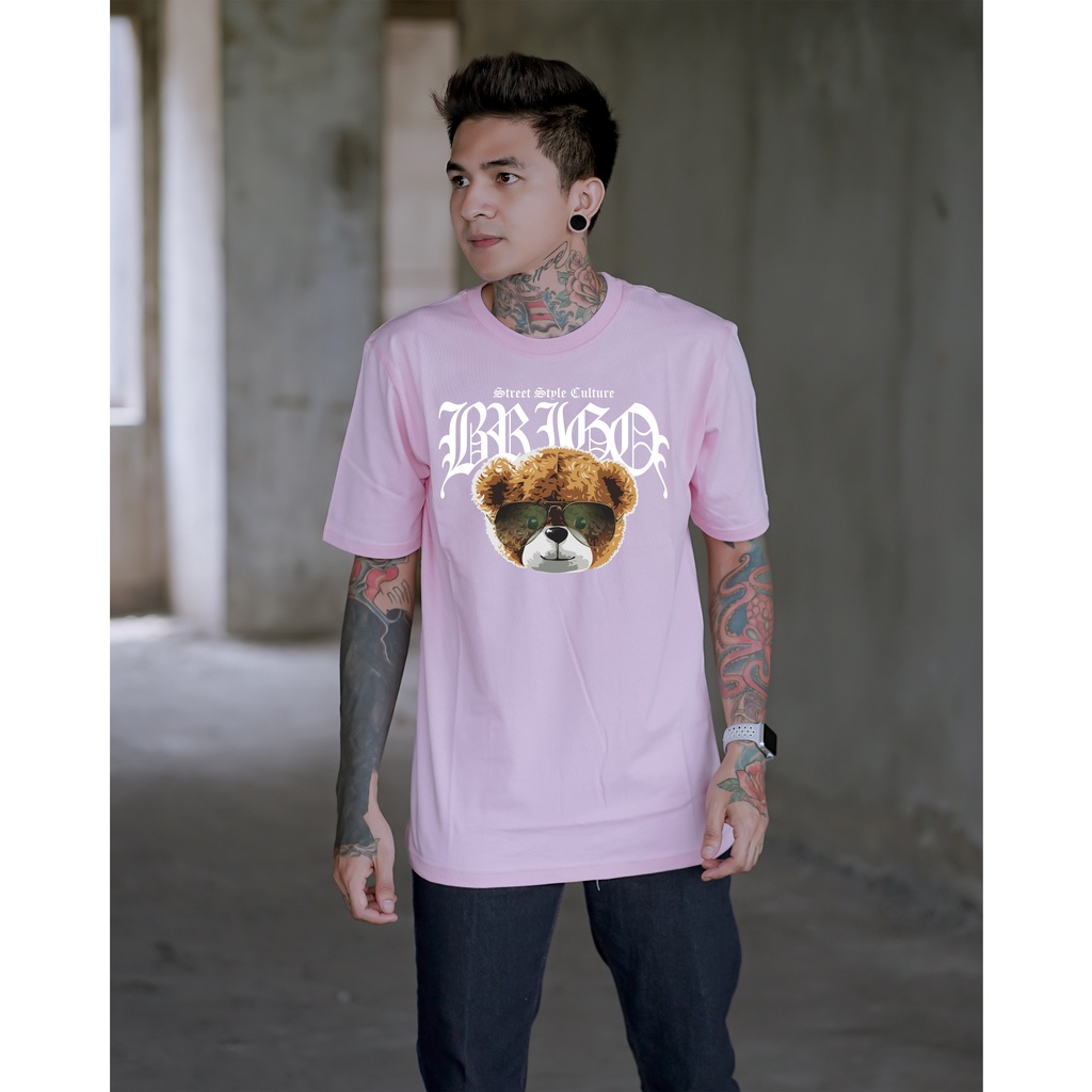 BRIGO Kaos Lengan Pendek Bear Style Culture || Kaos Katun Combed M-XL || Kaos Distro BRIGO Beruang Style Culture