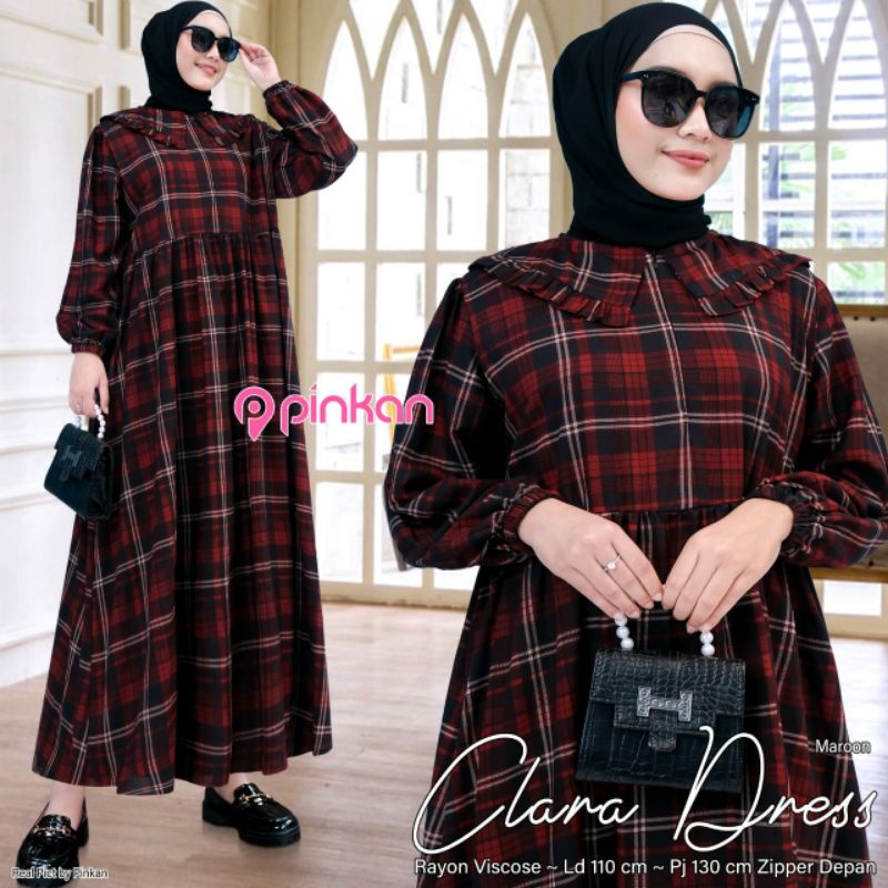CLARA DRESS | GAMIS REMAJA KEKINIAN CANTIK ZIPPER DEPAN BY PINKAN