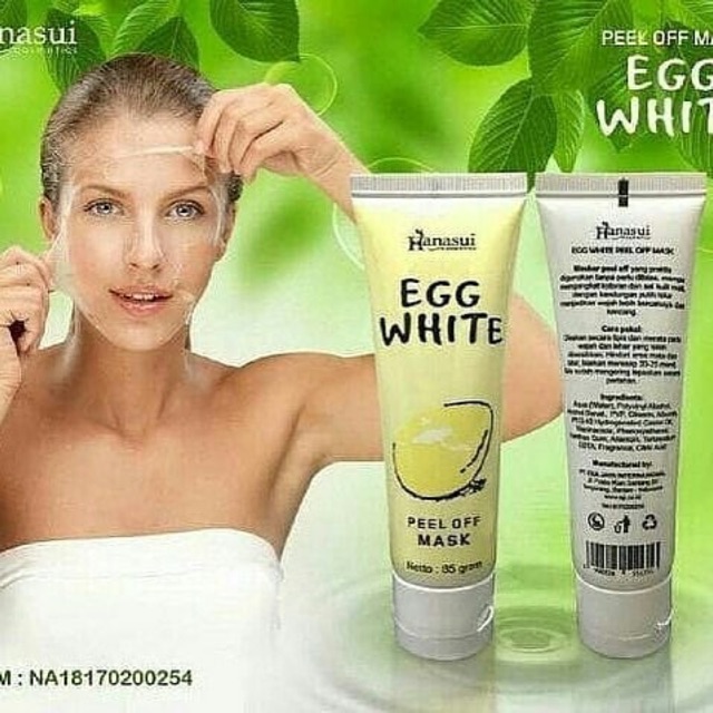 ✿ELYSABETHME✿ ⓗⓐⓝⓐⓢⓤⓘ Masker egg hanasui telur telor wajah peel off angkat sel kulit mati dan komedo white black head