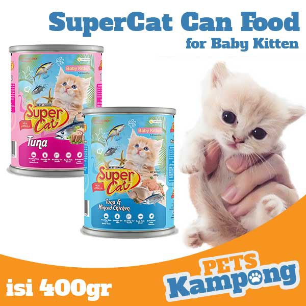 SupercaT - Makanan bayi kucing Supercat Baby Kitten 400gr kaleng