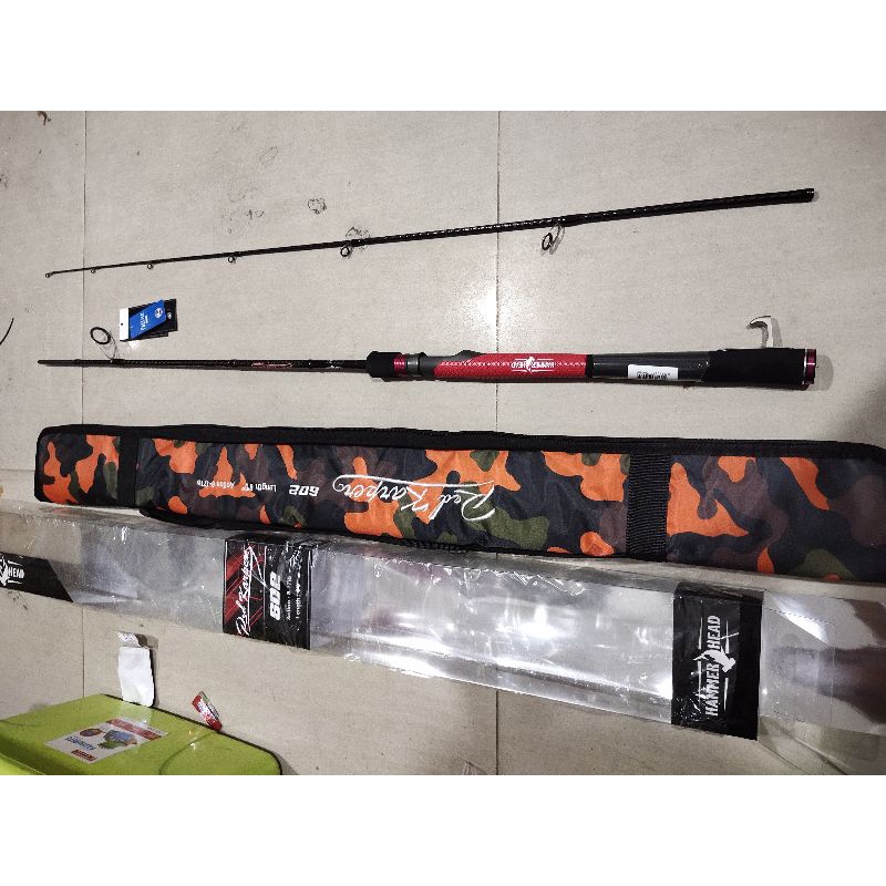 joran hammerhead kualitas premium red karper 602 raction 17lb 180 cm carbon kevlar