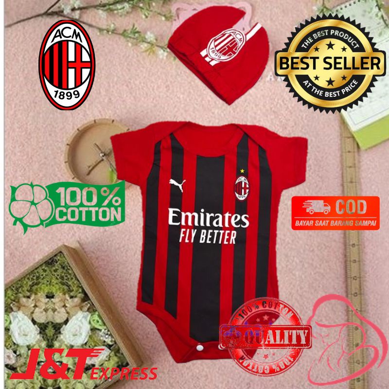 Jumper bayi baju bayi karakter bola AC MILAN/ jumpsuit baby karakter AC MILAN laki laki