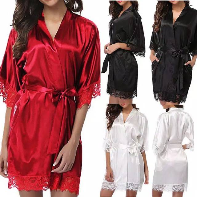 Lingerie sexi renda baju tidur wanita sexi imitasi sutra