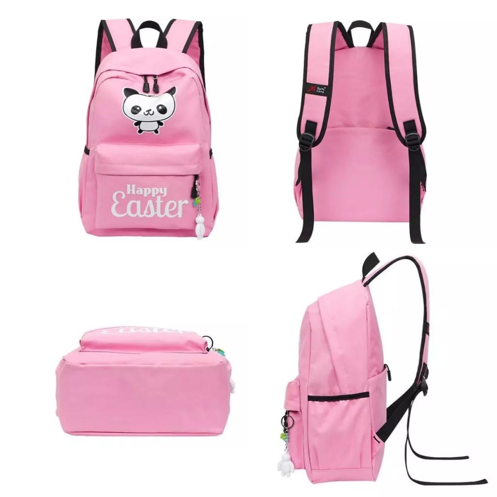 KSO_BAG - Tas Ransel Anak WanitaTerbaru 2021 Kekinian Backpack Motif Carakter HAPPY EASTER Termurah