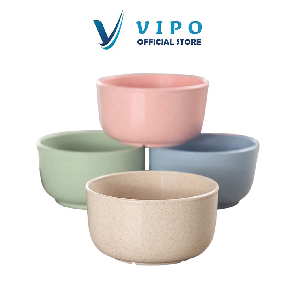 Vipo Official Shop Mangkok Wheatstraw Bowl VIP219 Mangkuk Plastik Microwave Warna Warni Set Baby Bow