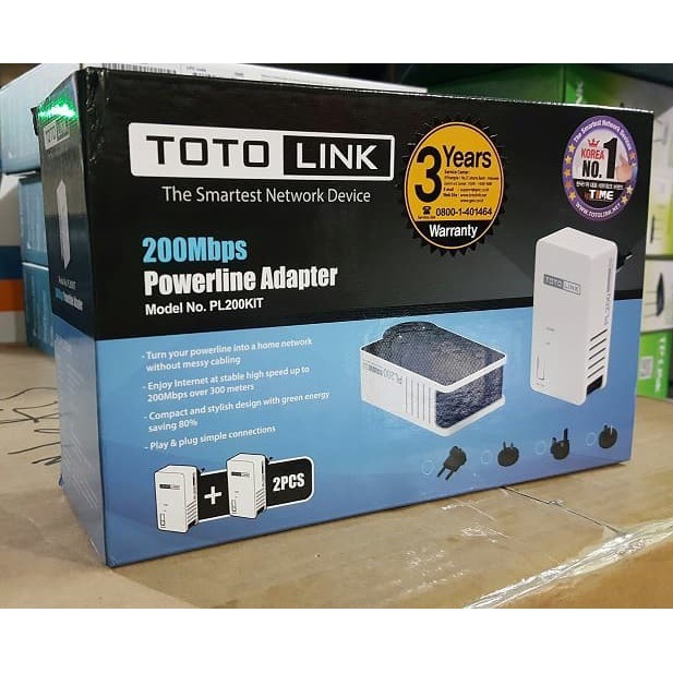 TOTOLINK PL200 KIT 200Mbps PowerLine Adapter Colokan Listrik Rumah