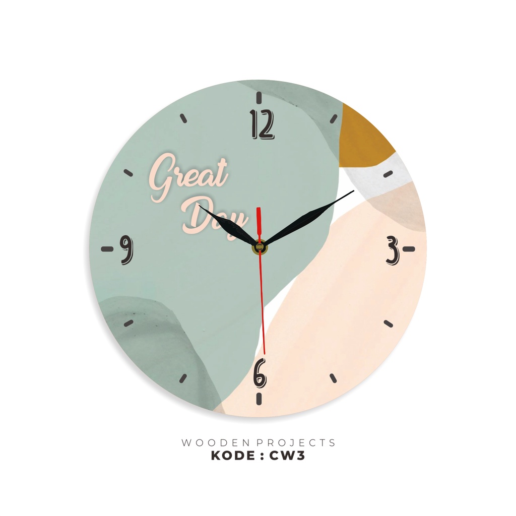 Wooden Projects Jam dinding Kamar rumah Hiasan Dekorasi Wall Decor Quotes unik pajangan - CW3-1