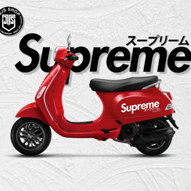 Sticker stiker supreme vespa fino scoopy dan mobil