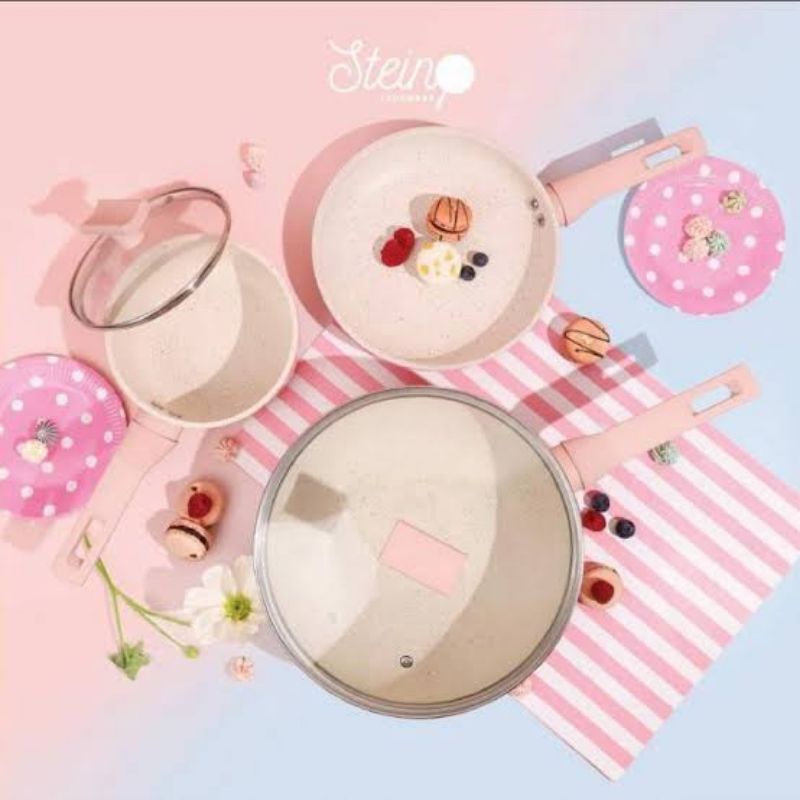 Stein Glow Pan Series Panci Set Steincookware 3 Pan 2 Lid Wajan Penggorengan Panci Susu