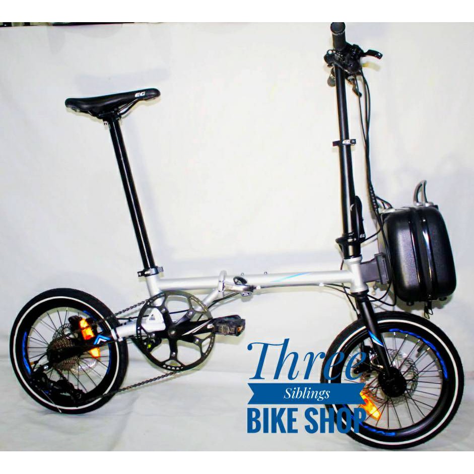 SEPEDA LIPAT EVERGREEN MAXIMUS SILVER BIRU 16 INCH DENGAN TAS