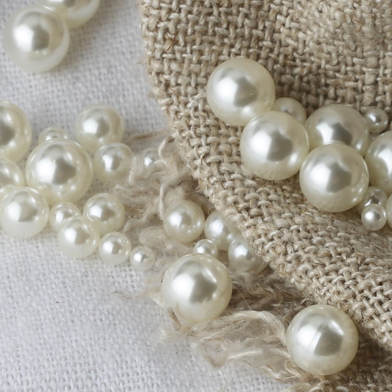 beige ABS acrylic pearls no-holes for jewelry findings DIY beads 3-8MM