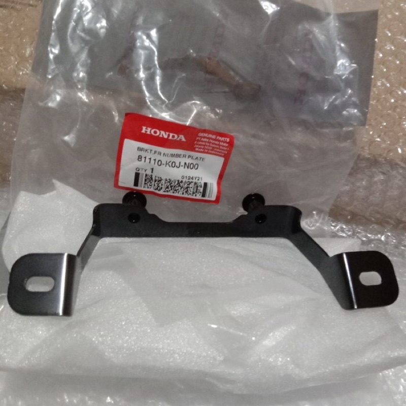 BREKET DUDUKAN PLAT NOMOR DEPAN NOPOL BRACKET NUMBER PLATE Stay Front Plat 81110K0JN00 SCOOPY PRESTIGE 2021 K2F - GENIO 2019 Ori Honda AHM 81110-K0J-N00