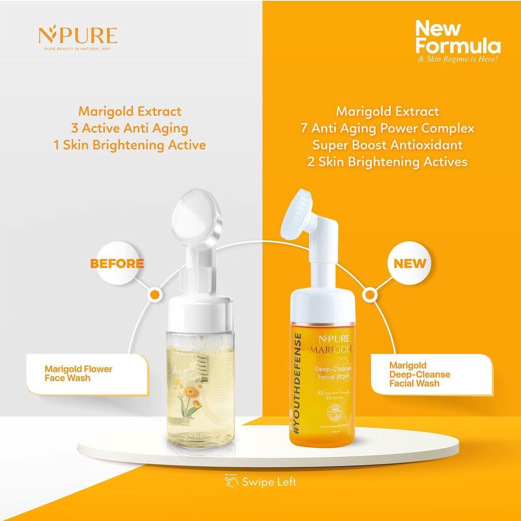 READY NPURE Face Foam/Wash Marigold Series (Anti Aging Facial Wash) / SABUN PENCUCI MUKA [NPURE FW MARIGOLD]
