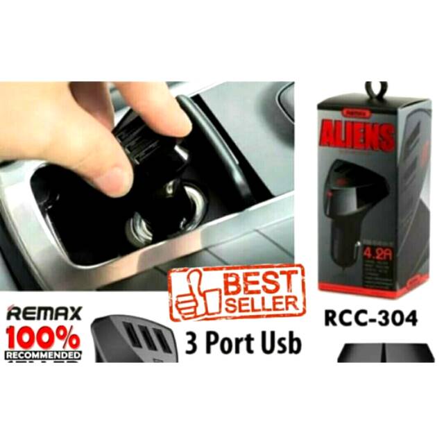 Saver Remax RCC304 3 USB  Alien/ Charger Aki Mobil 3 Usb