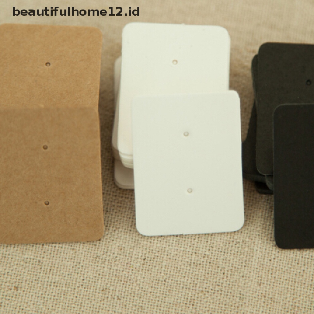 【beautifulhome12.id】 50PCS Pro Display Type Earring Ear Studs Holder Hang Hanging Kraft Paper Cards .