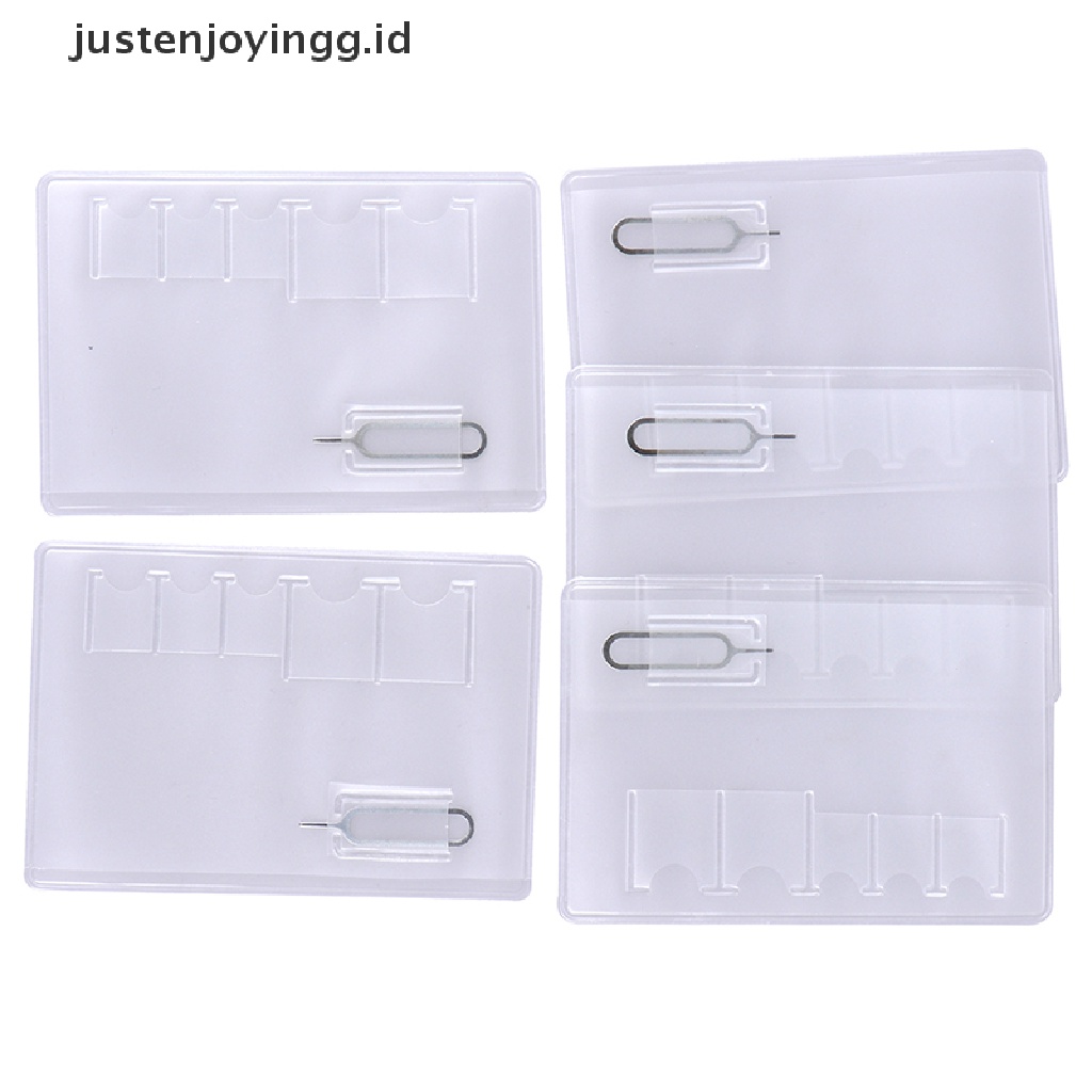 5pcs / Set Case Transparan 6 Slot Holder Kartu Memori Universal Portable