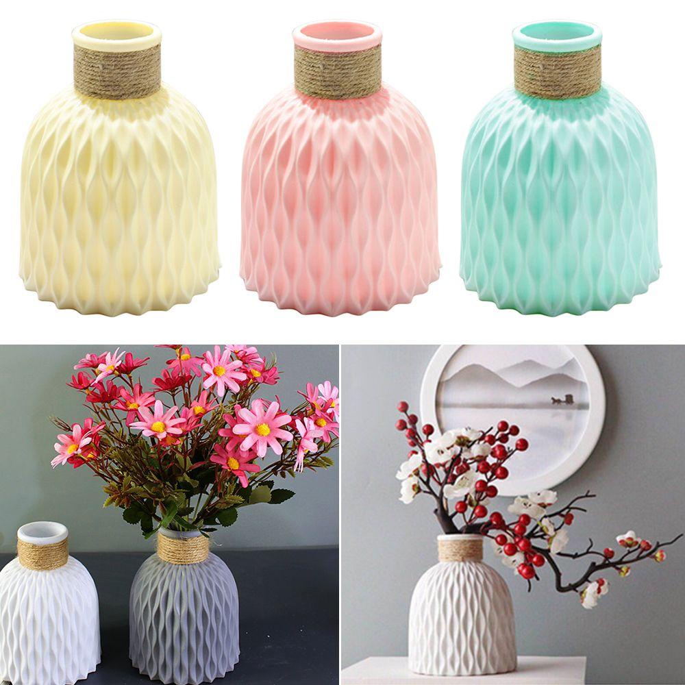 Solighter Vas Keramik Imitasi Ornamen Desktop Modern Dekorasi Rumah Pot Bunga