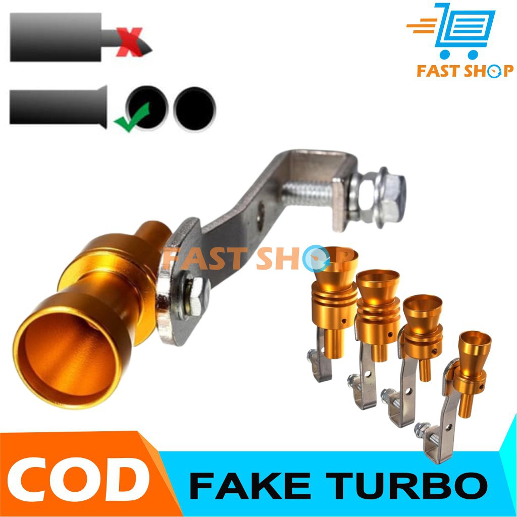 Fake Turbo Whistler Pipe Sound Muffler Size M 1.6 - 2.0 -Gold Exhaust