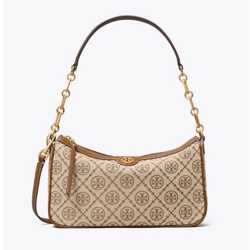 TORY BURCH T MONOGRAM JACQUARD STUDIO - BROWN