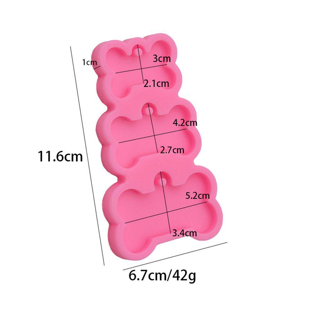 Preva 3-rongga 3-rongga Berbentuk Tulang Gantungan Kunci Cetakan Dekorasi DIY Pesona Epoxy Resin