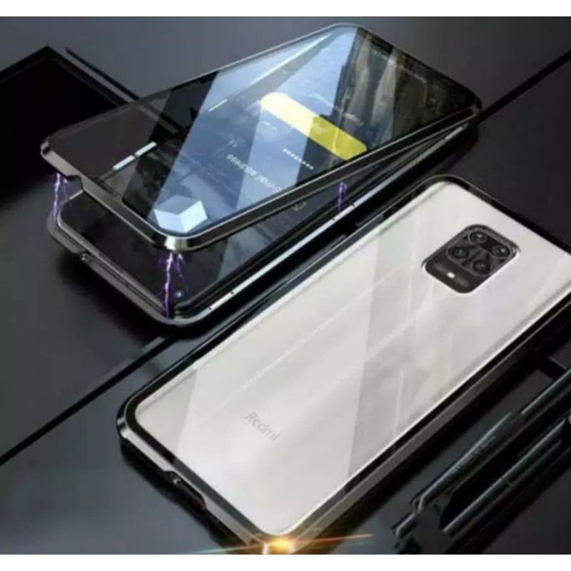 case magnet double glass redmi note pro max,note 9 pro,note 9,note 8 pro,note 8, kaca depan belakang