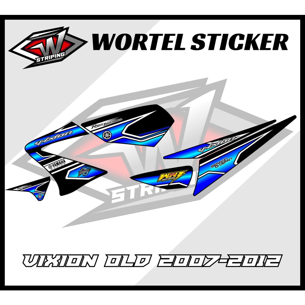Striping Hologram Vixion Old-Stiker Variasi Lis Motor Vixion Motif Racing Simpel