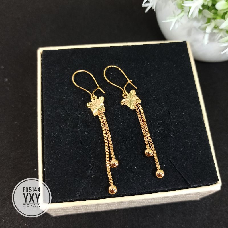 Anting Yaxiya Bunga Jurai Bandul Gold E05144