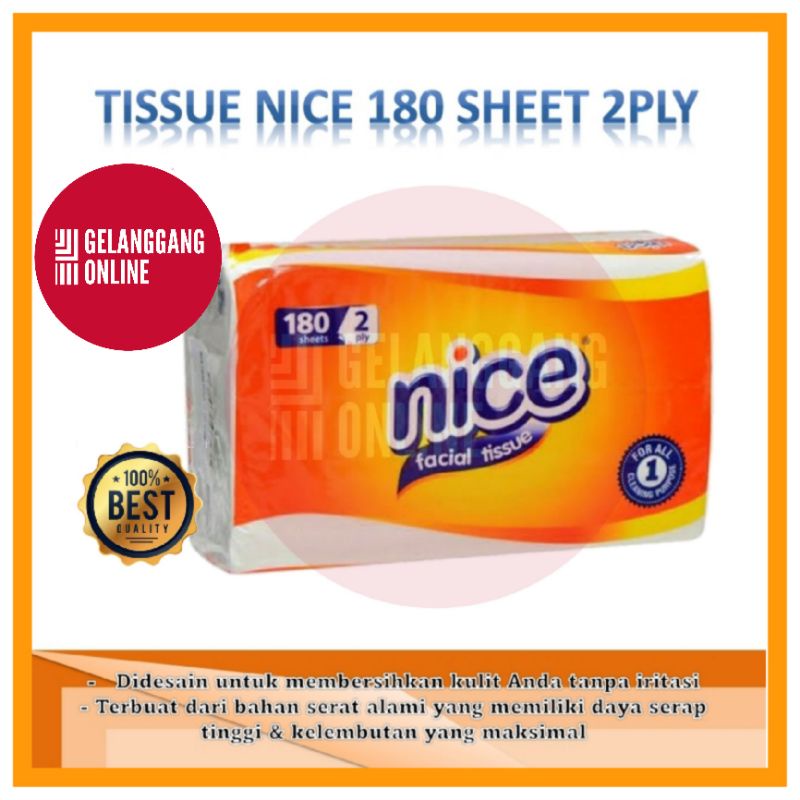 ( tissue murah ) tissue nice 180 - nice 180sheet 2ply - tissue nice - tisu nice - tisu - tissue