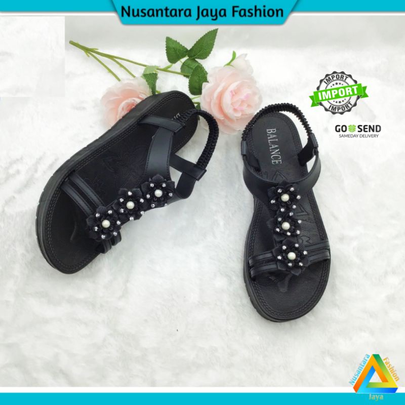 STOK TERBATAS Sandal Wanita Tali Sakura Jelly Import 8828 3CM