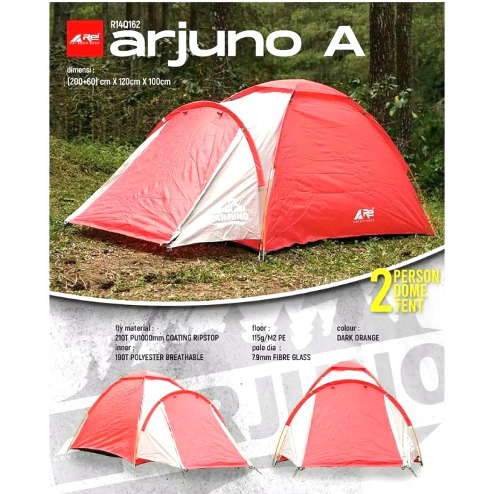 TENDA AREI REI ARJUNO A KAPASITAS 2 | SINGLE LAYER INCLUDE FLYSHEET WATERPROOF B C TENT CAMP CAMPING