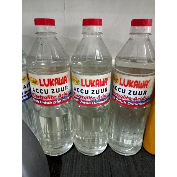 Air aki / batery keras zuur botol merah 1 liter