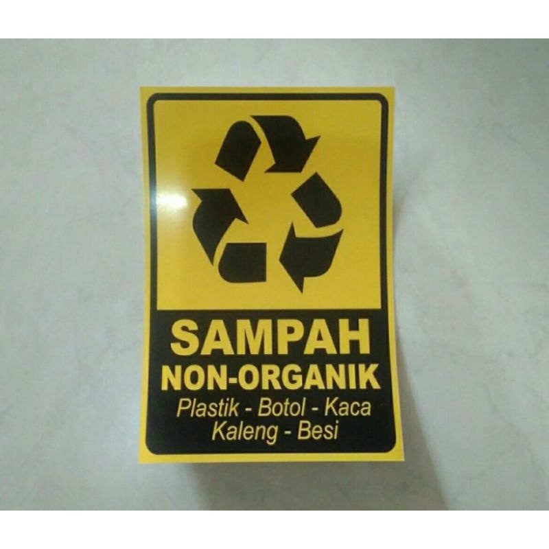 

stiker vinyl 10x15cm SAMPAH NON ORGANIK sign rambu k3