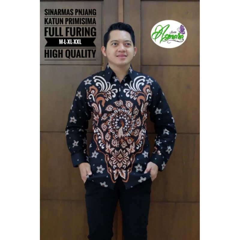 Kemeja Batik Pria Warna Hitam Terbaru Batik Exclusive Pria Lapis Furing SINARMAS Batik Furing