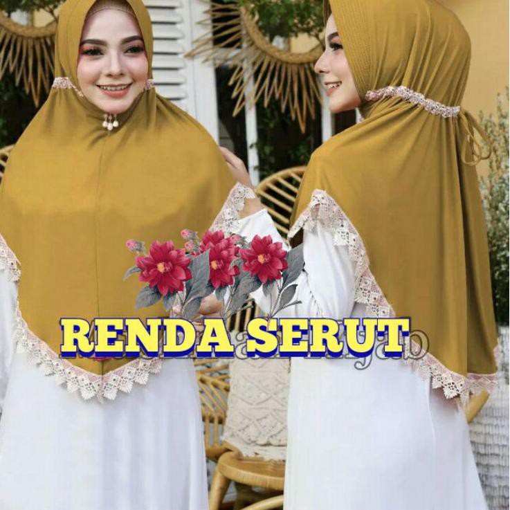 (TERLARIS) >>> 905LLA JILBAB RENDA SERUT ( L) JERSEY