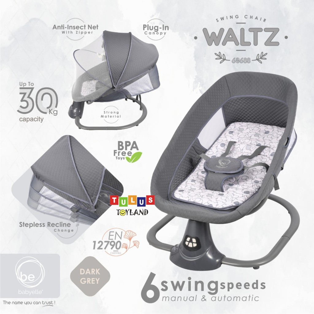 Babyelle Waltz Ayunan Bayi Otomatis 2in1 Baby Elle Chair Swing Kursi Bouncer Rocker Anak 2 in 1