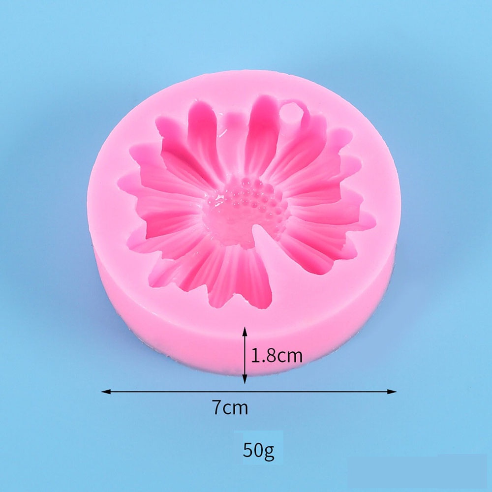 Cetakan Resin Epoksi Bentuk Bunga Matahari Bahan Silikon Dengan Lubang Untuk Membuat Liontin Gantungan Kunci