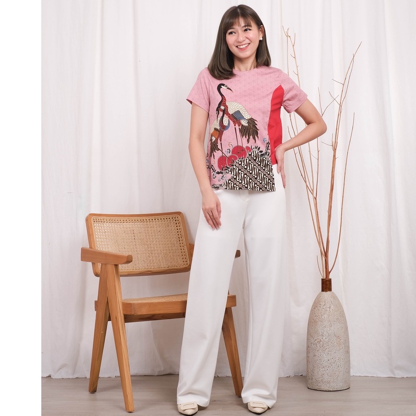 FMG asymetric side top // Atasan batik wanita modern // clothtowear